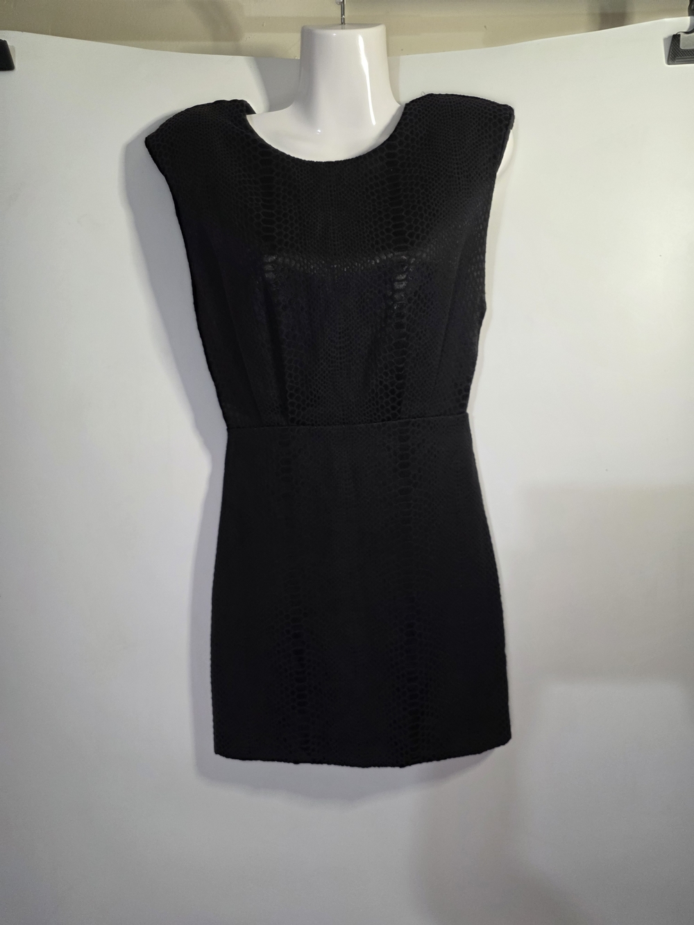 DO+BE Black Textured Cap-Sleeve Mini Dress Size S. NWT.